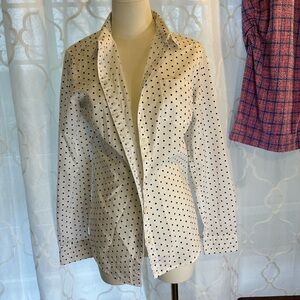 Banana Republic White Polka Dot Blazer